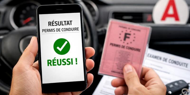 Résultat permis de conduire réussi