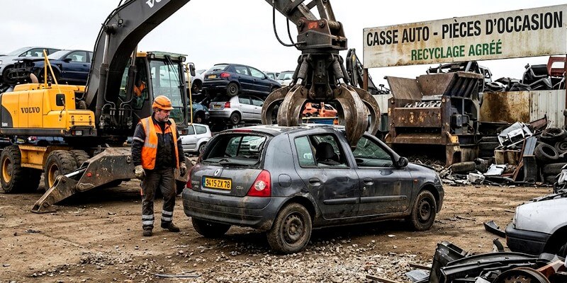 mettre une voiture à la casse