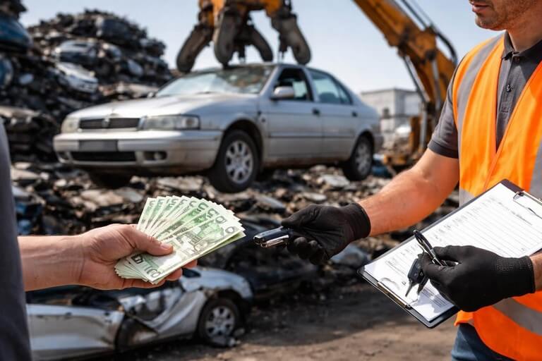 payer pour mettre une voiture à la casse