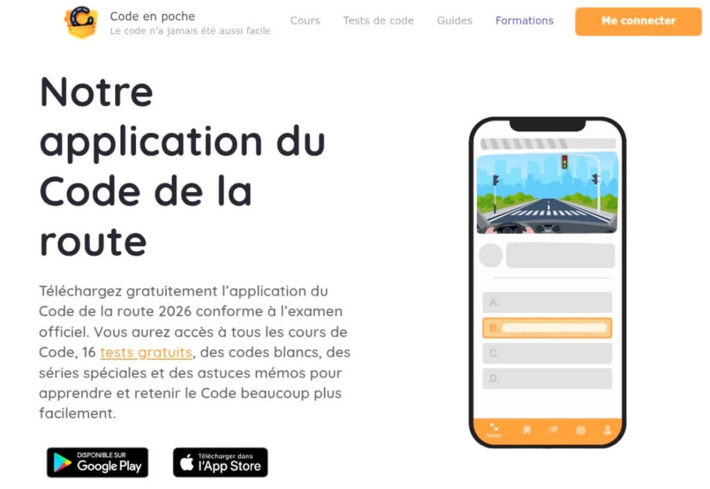 Application code en poche