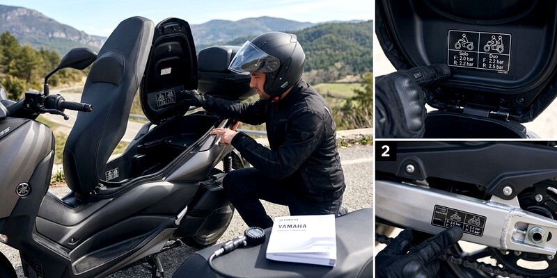 Emplacement de l'étiquette sur le Xmax 125